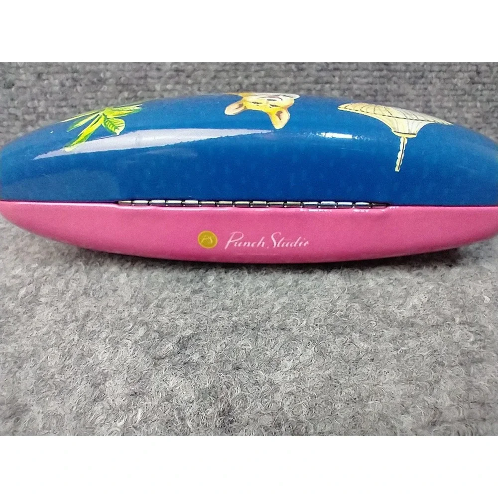 Punch Studio Corgi Dog Hard Shell Eyeglass Case Blue Pink Whimsical Illustration
